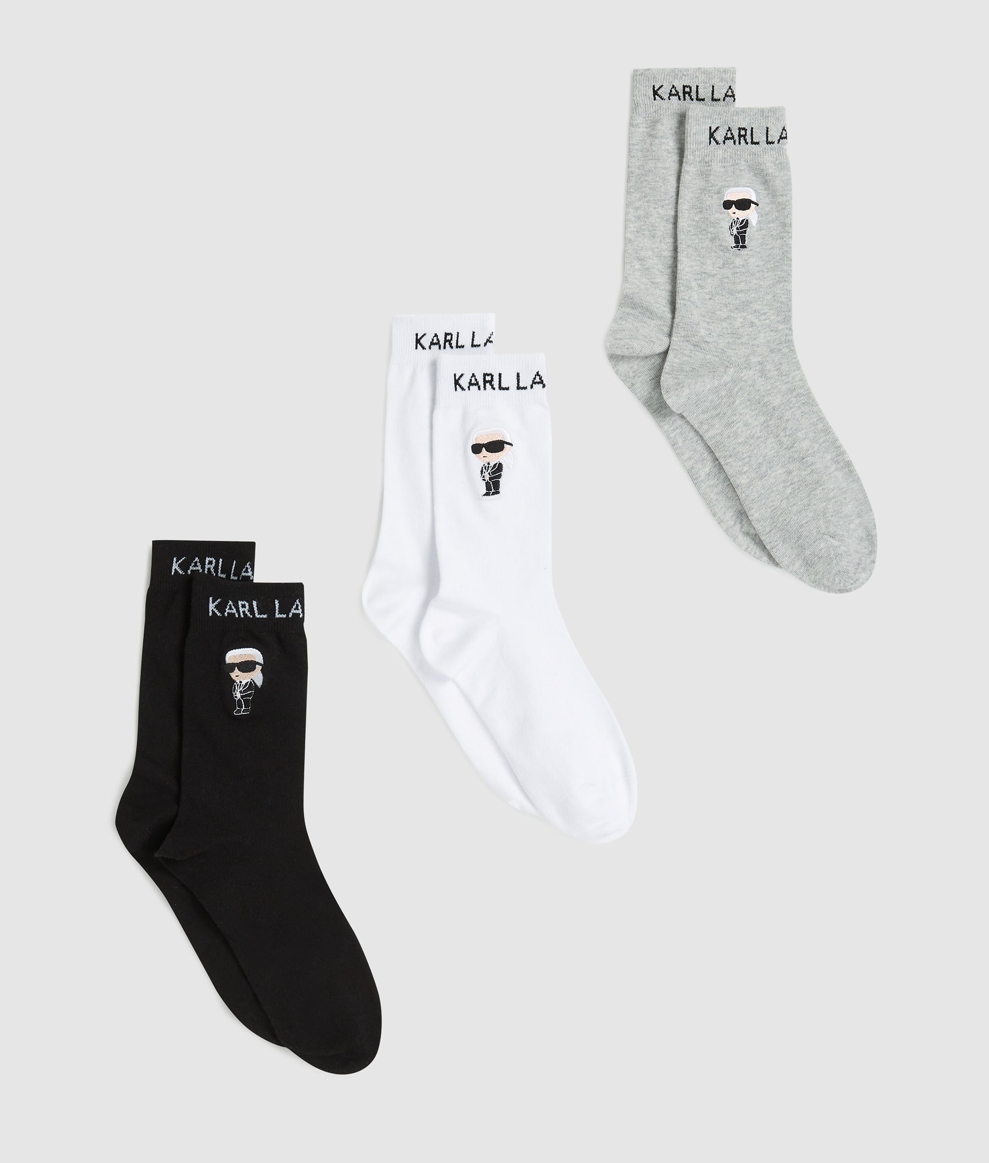 Karl Lagerfeld - Ikon-socken – -pack, Damen, Schwarz/weiss/grau, Größe