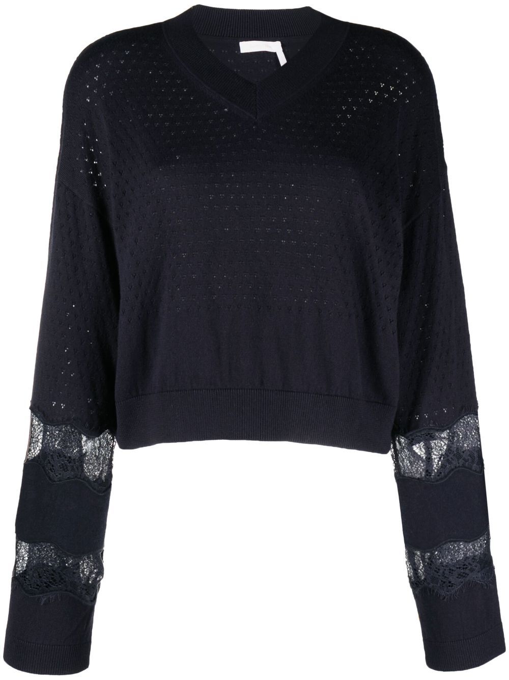 Puff-sleeve cotton-cashmere jumper - Neutrals