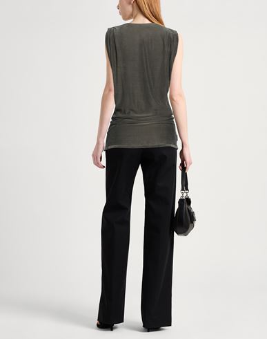 Woman Top Dark green Size 10 Cupro, Elastane