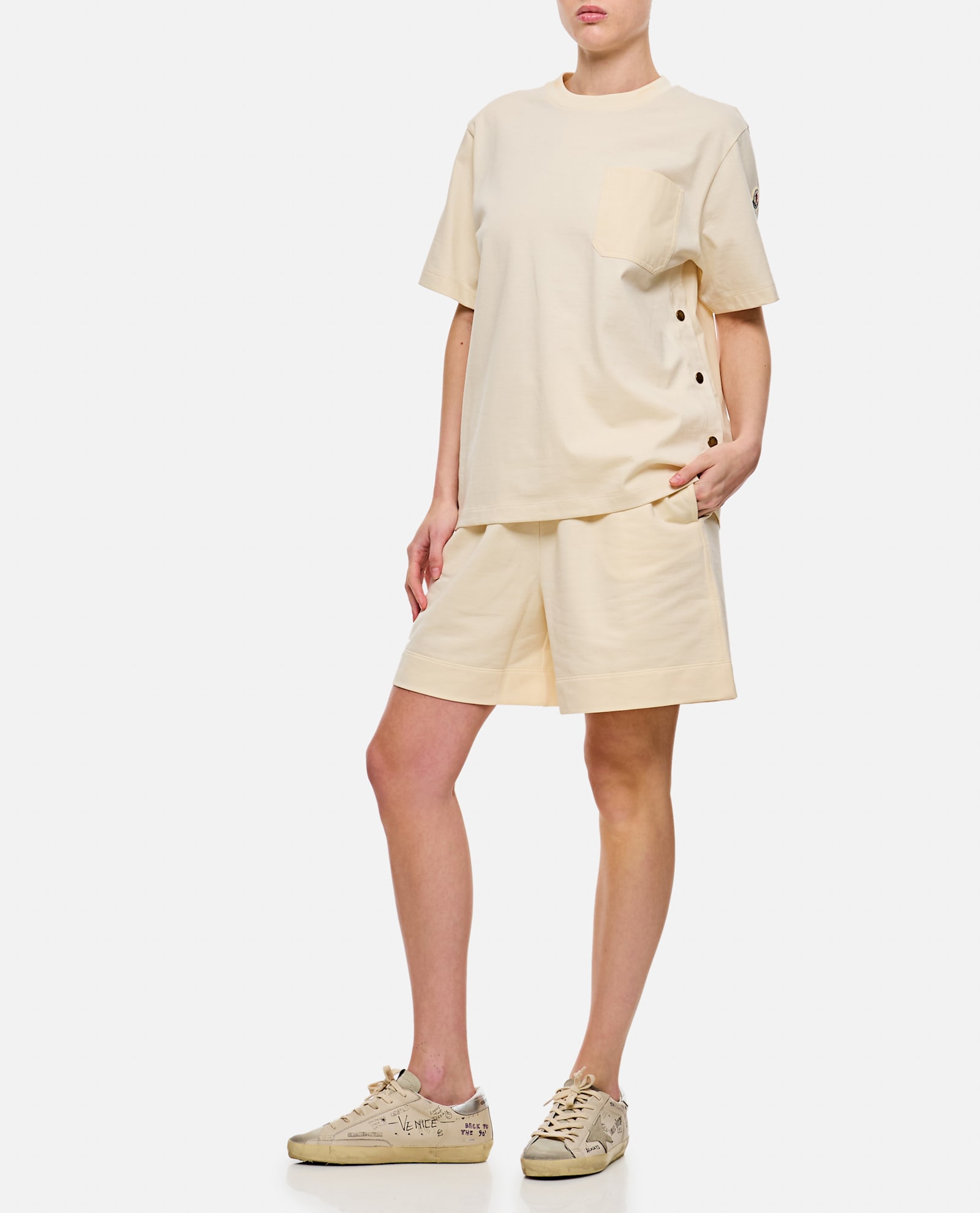 Cream Cotton Shorts