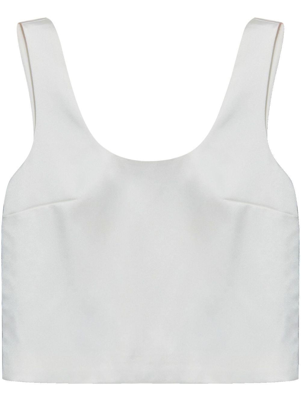 Bonded satin vest - White