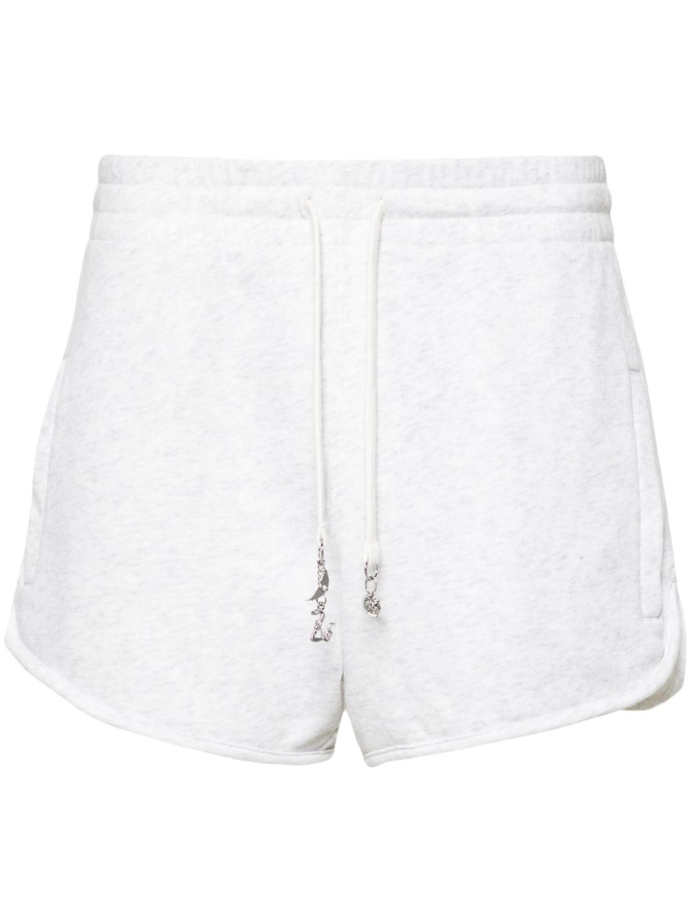 Logo-charm cotton mini shorts - Grey