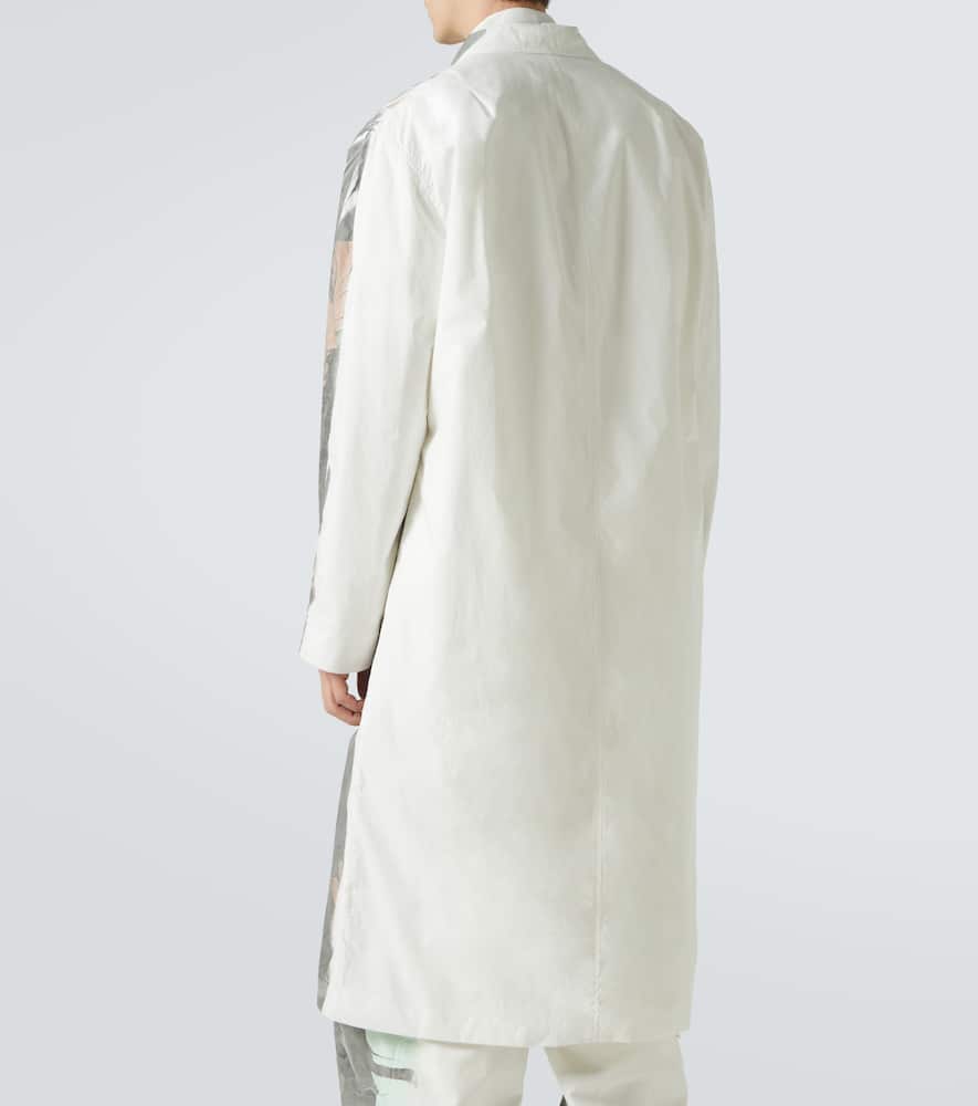 Printed double-breasted cotton coat