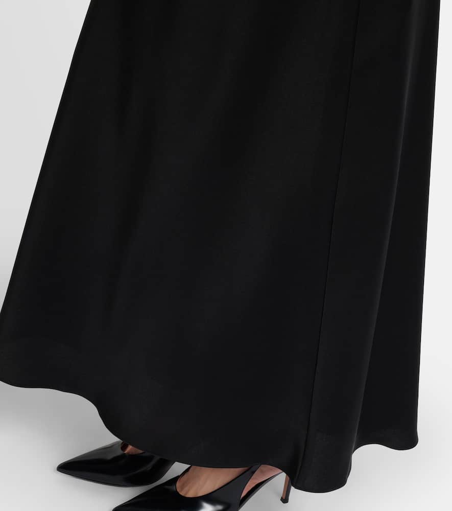 Draped satin gown