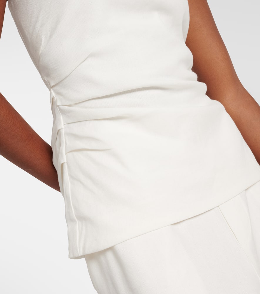 Dorian linen-blend tube top