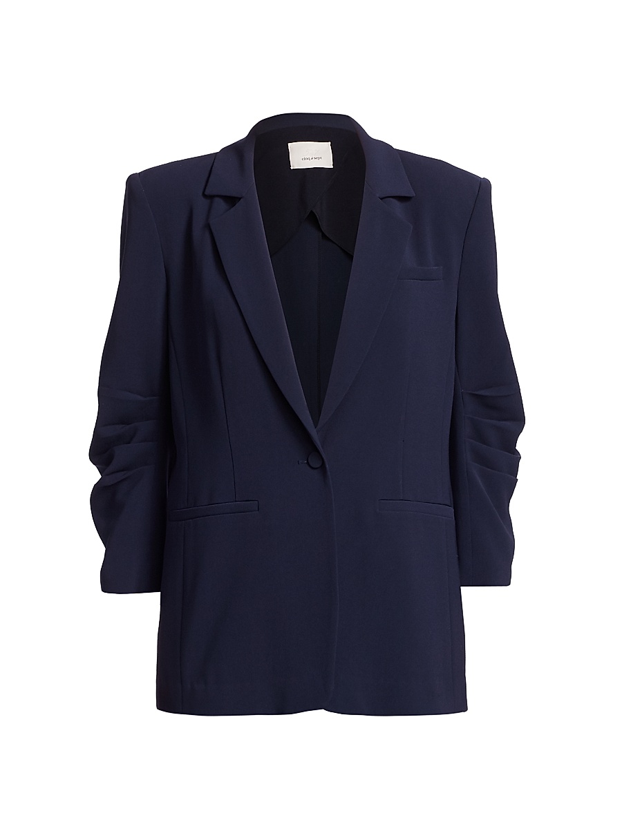Women's Khloe Crepe Ruched Blazer - Navy