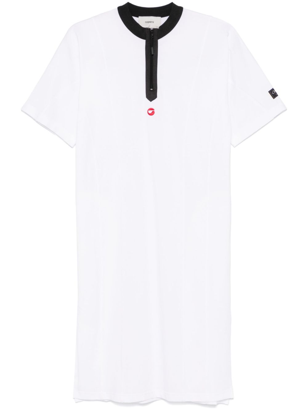 Half-zip midi dress - White
