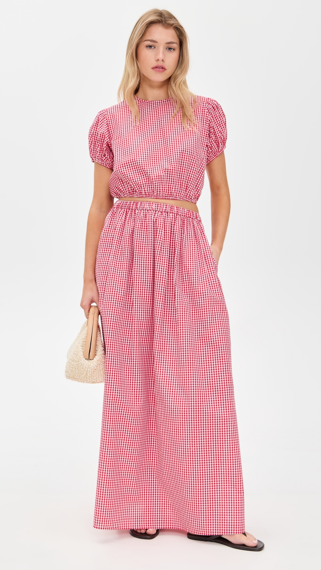 Playa Lucila Crew Top Red Gingham