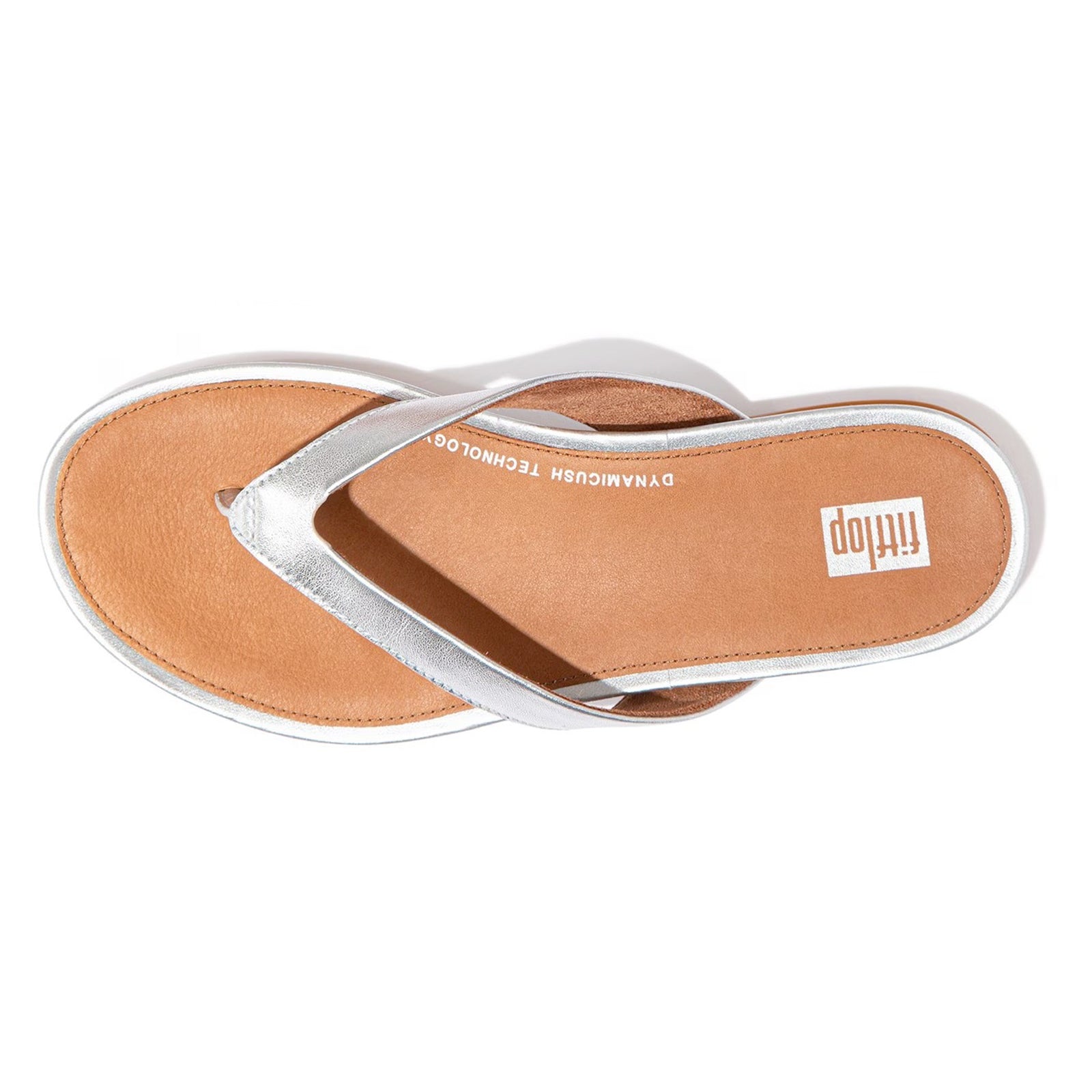 FitFlop Gracie Leather Women's Toe Post Sandals - Silver