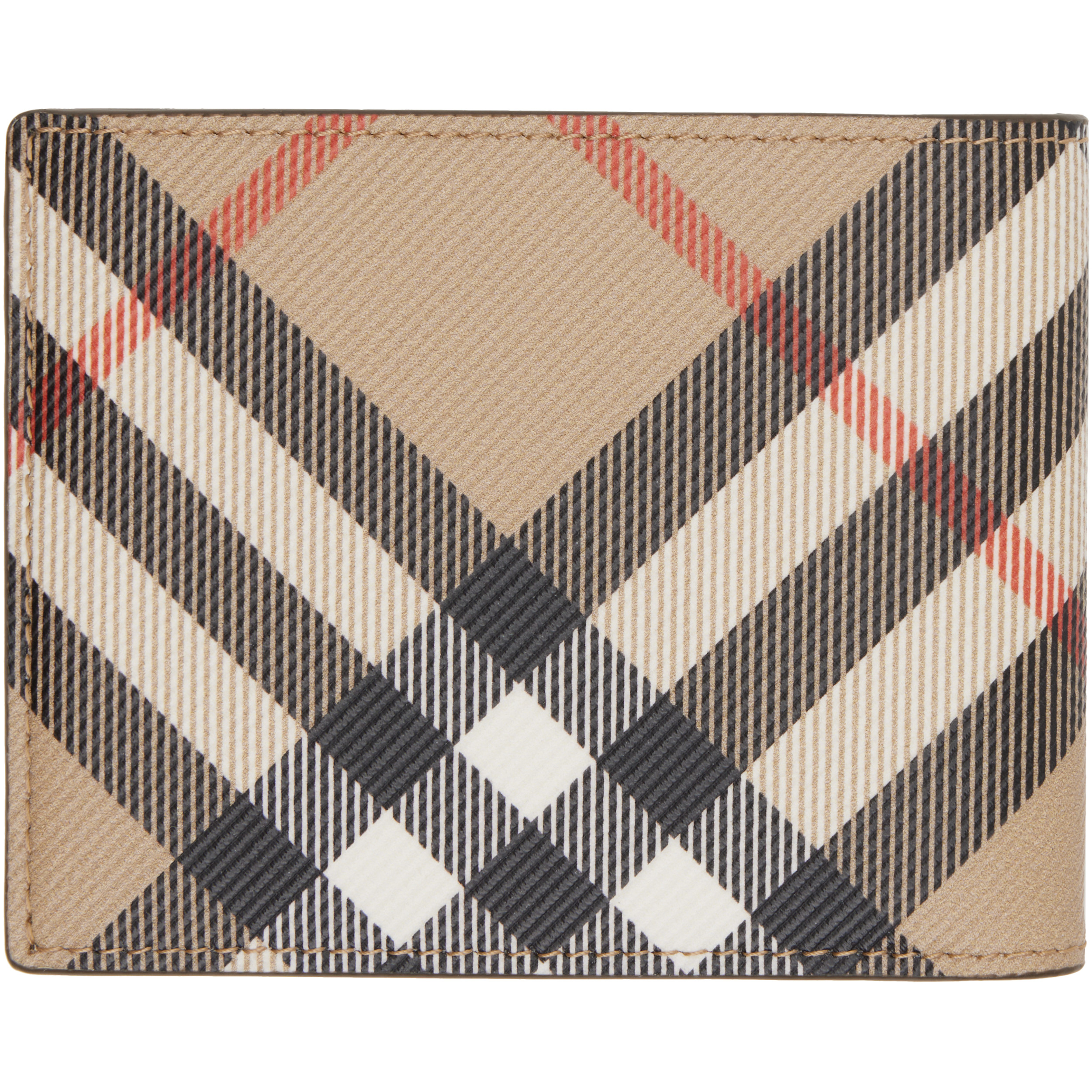 Beige Check Slim Bifold Wallet