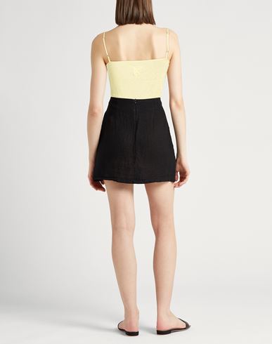 Woman Tank top Yellow Size S Linen, Elastane