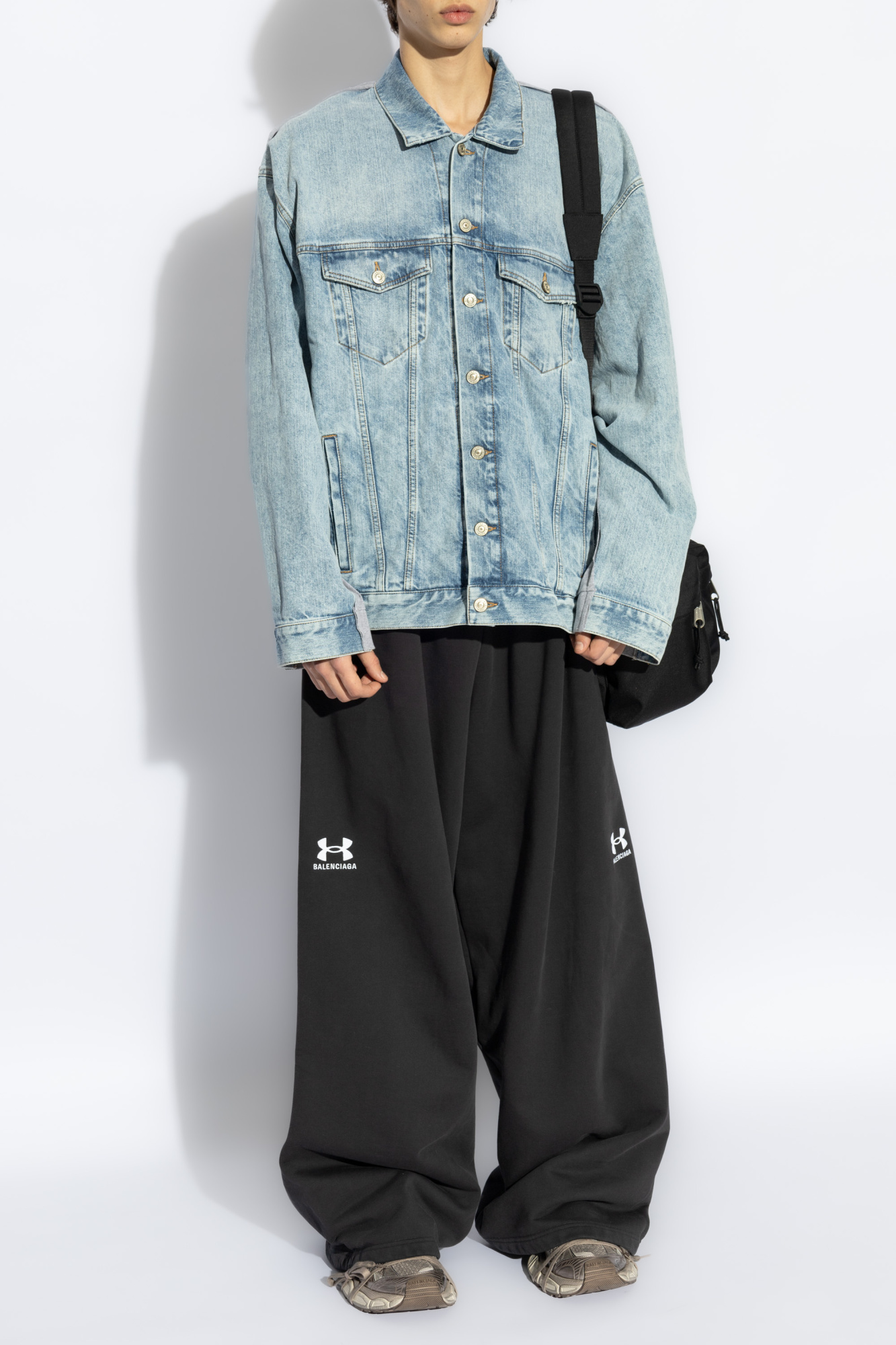 Jacket With Combined Materials, Men's, Blue