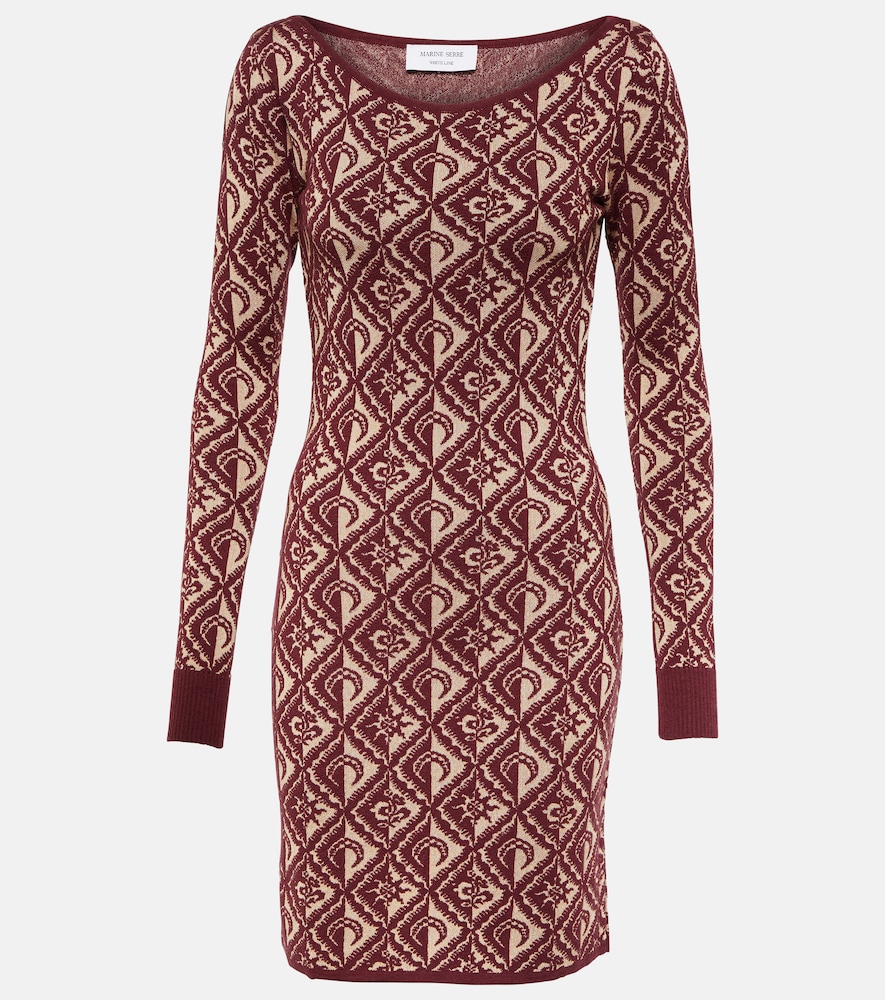 Moon Diamant jacquard wool-blend minidress