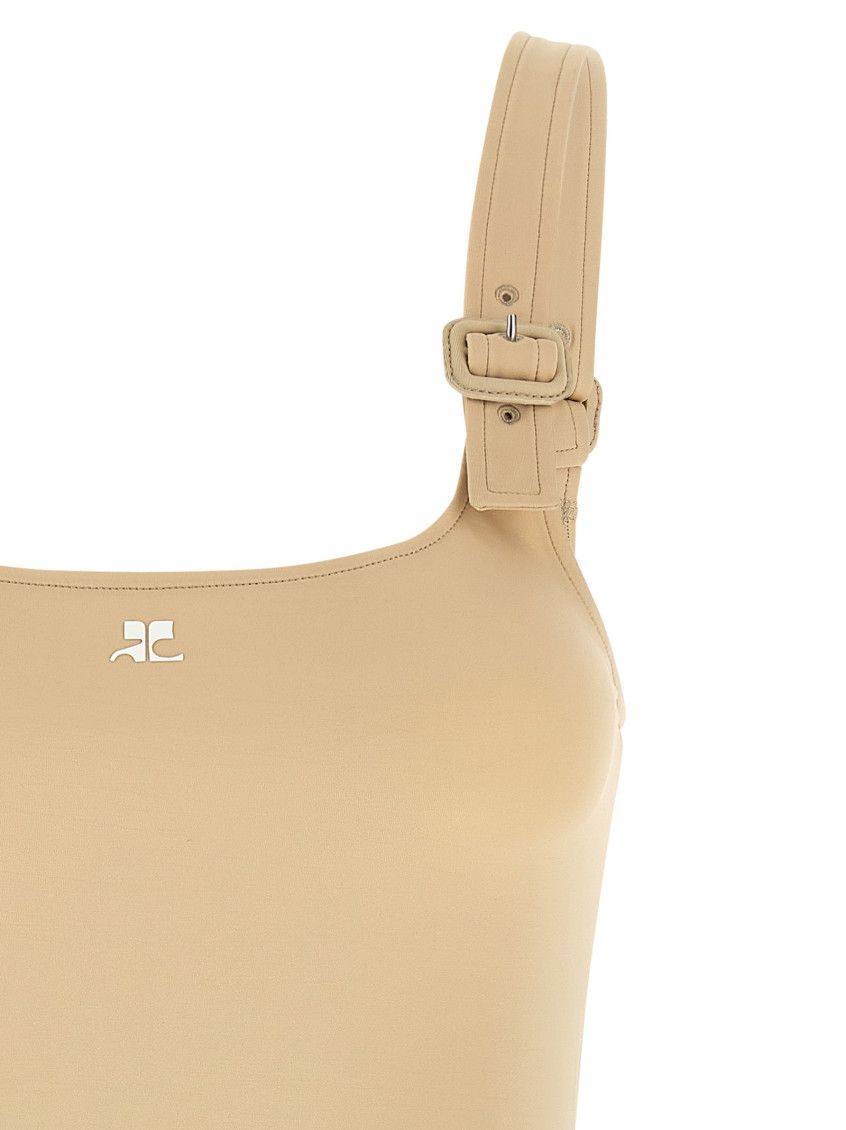 Courrèges - swimsuit cut out buckle scoop back