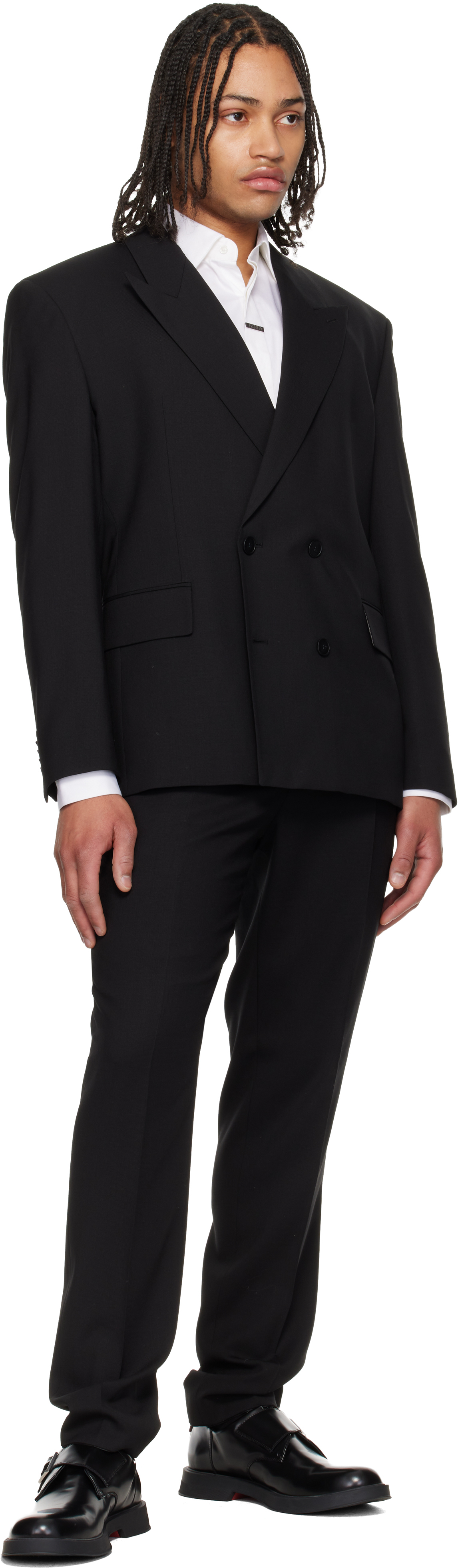 Black Extra-Slim-Fit Wool-Blend Twill Trousers