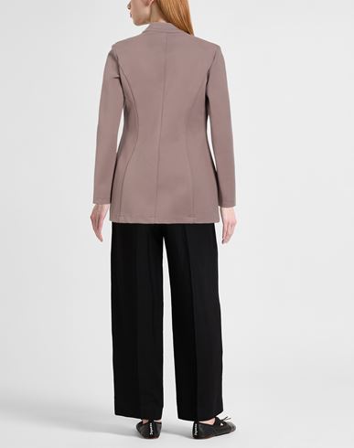 Woman Overcoat & Trench Coat Taupe Size 10 Viscose, Polyamide, Elastane
