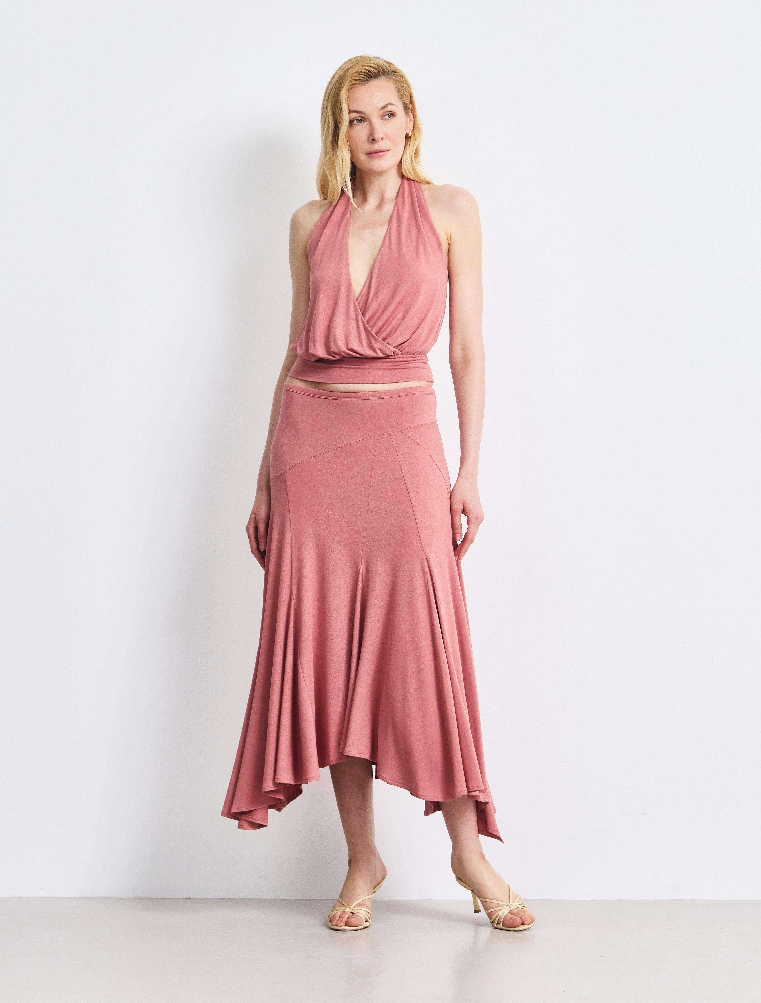 Elara Skirt In Melon - MicroModal