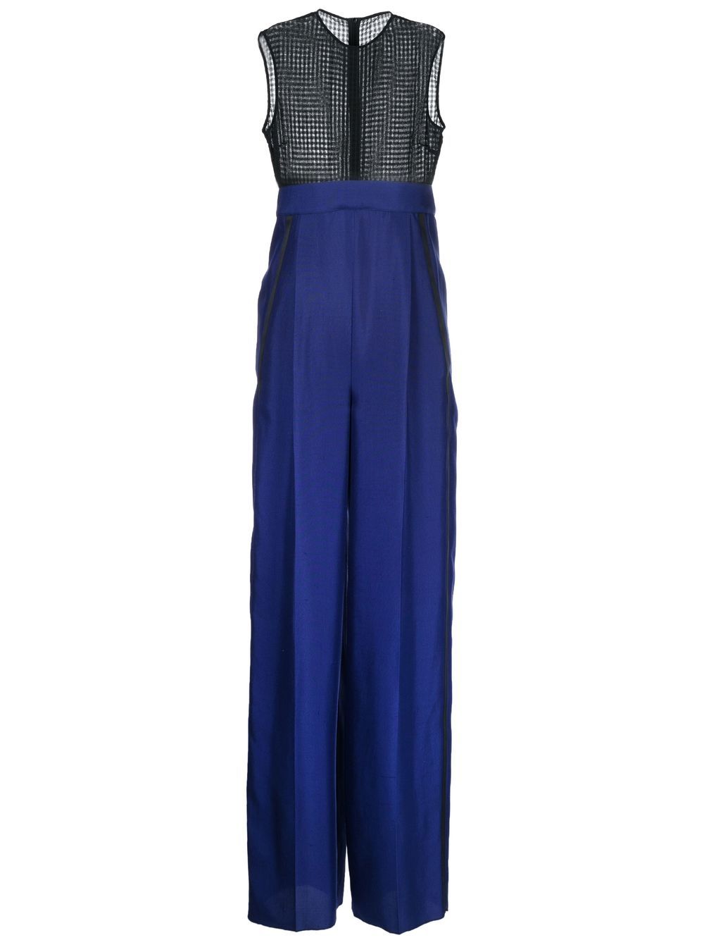 Two-tone silk jumpsuit - Blue