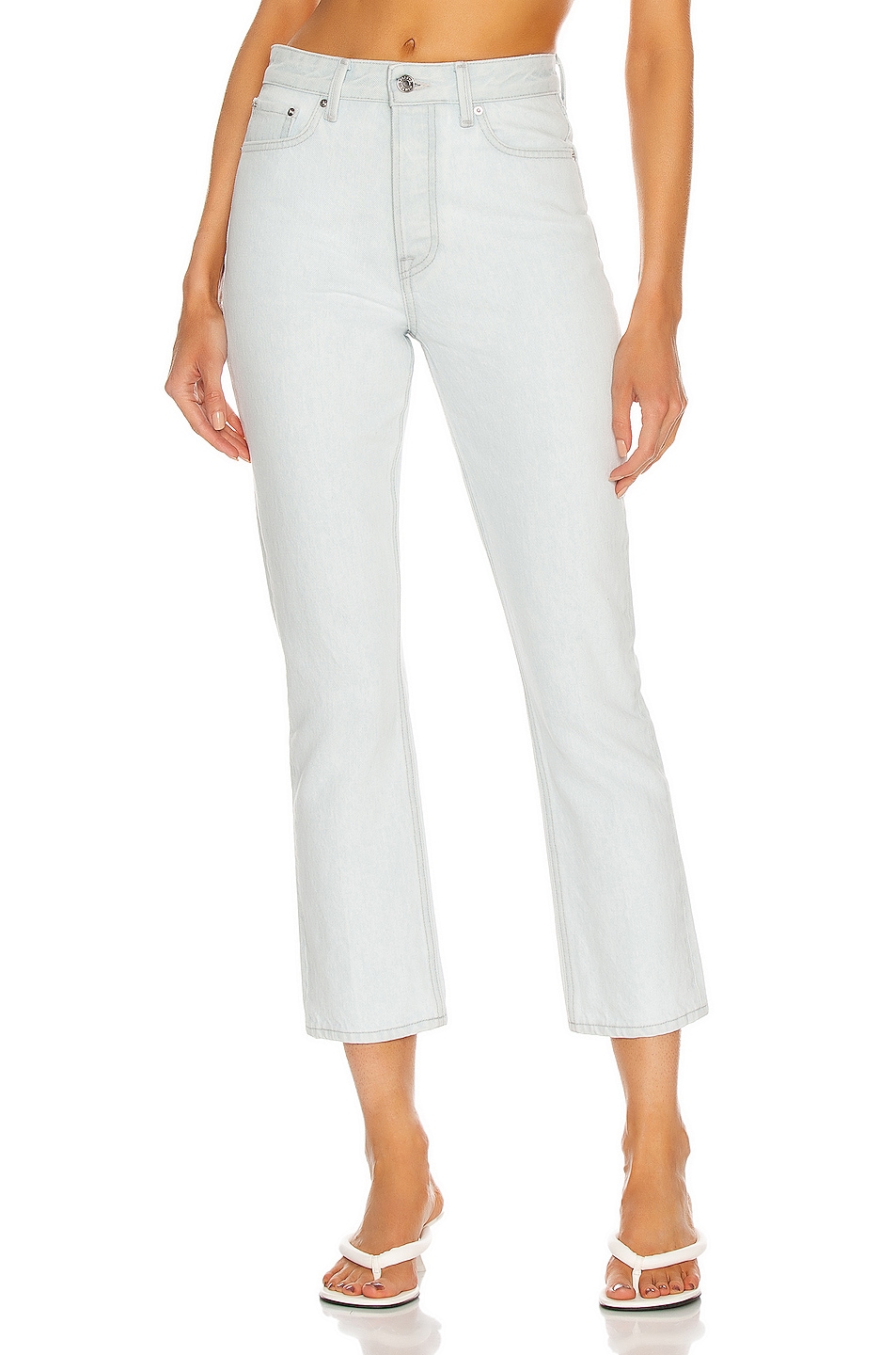 GRLFRND Karolina High Rise Straight Crop Jeans in Indio - Denim-Light. 27 also in