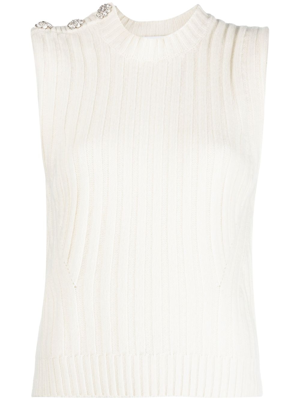 Rib-knit vest top - White