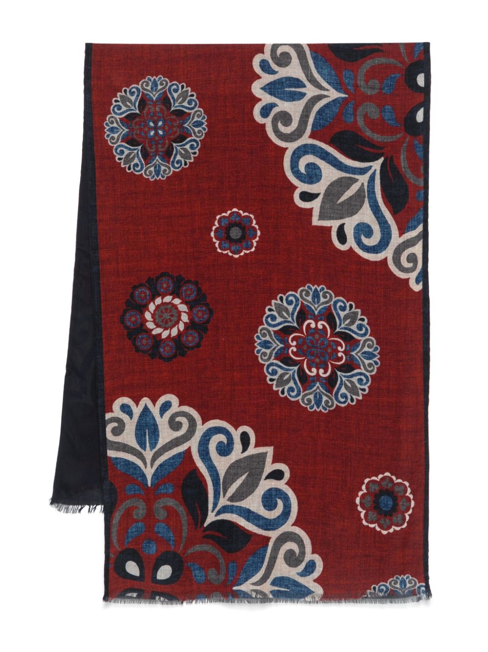 Floral-print scarf - Blue