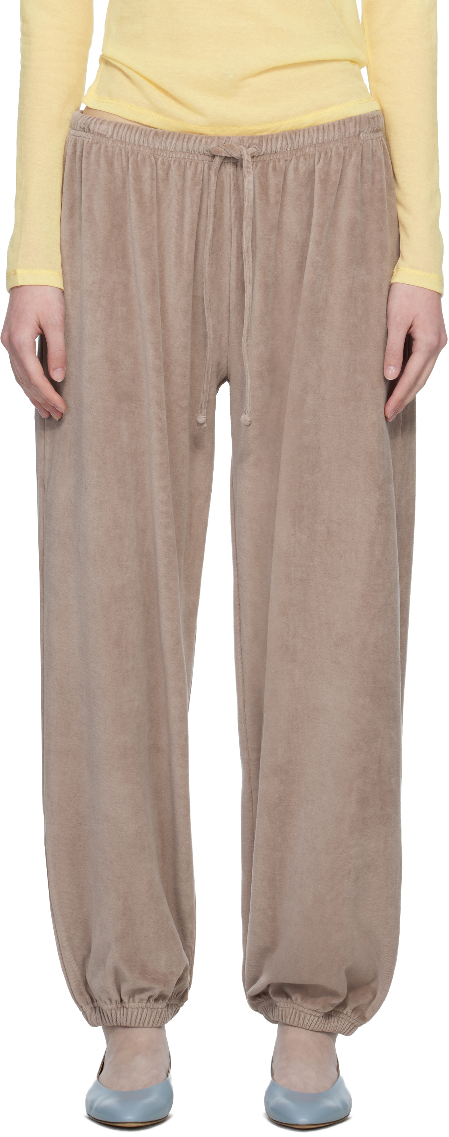 Taupe Velour Pillow Sweatpants