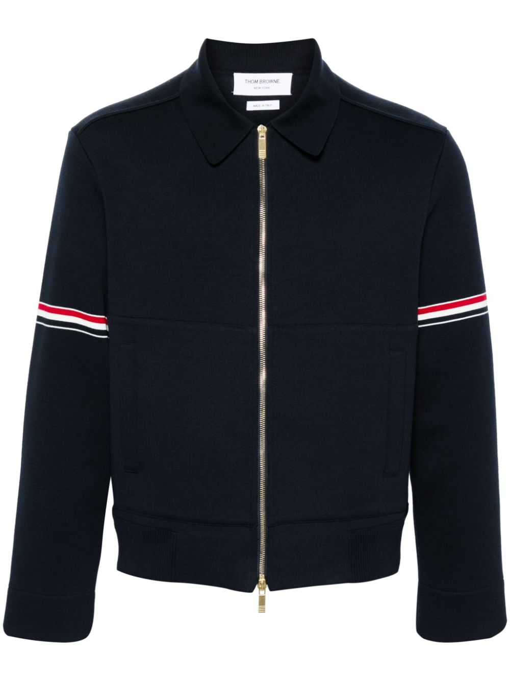 RWB-stripe zip-up jacket - Grey