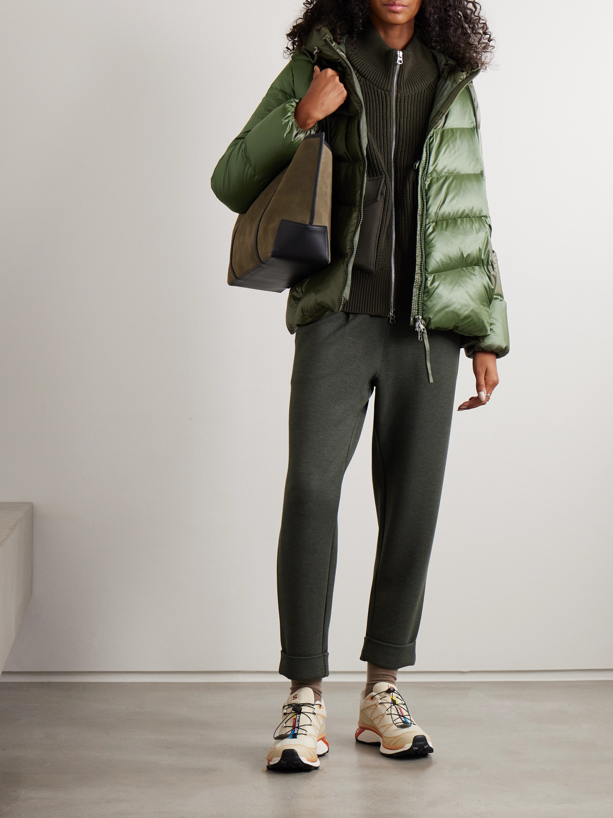 Madelina Hooded Quilted Shell Down Jacket - Green