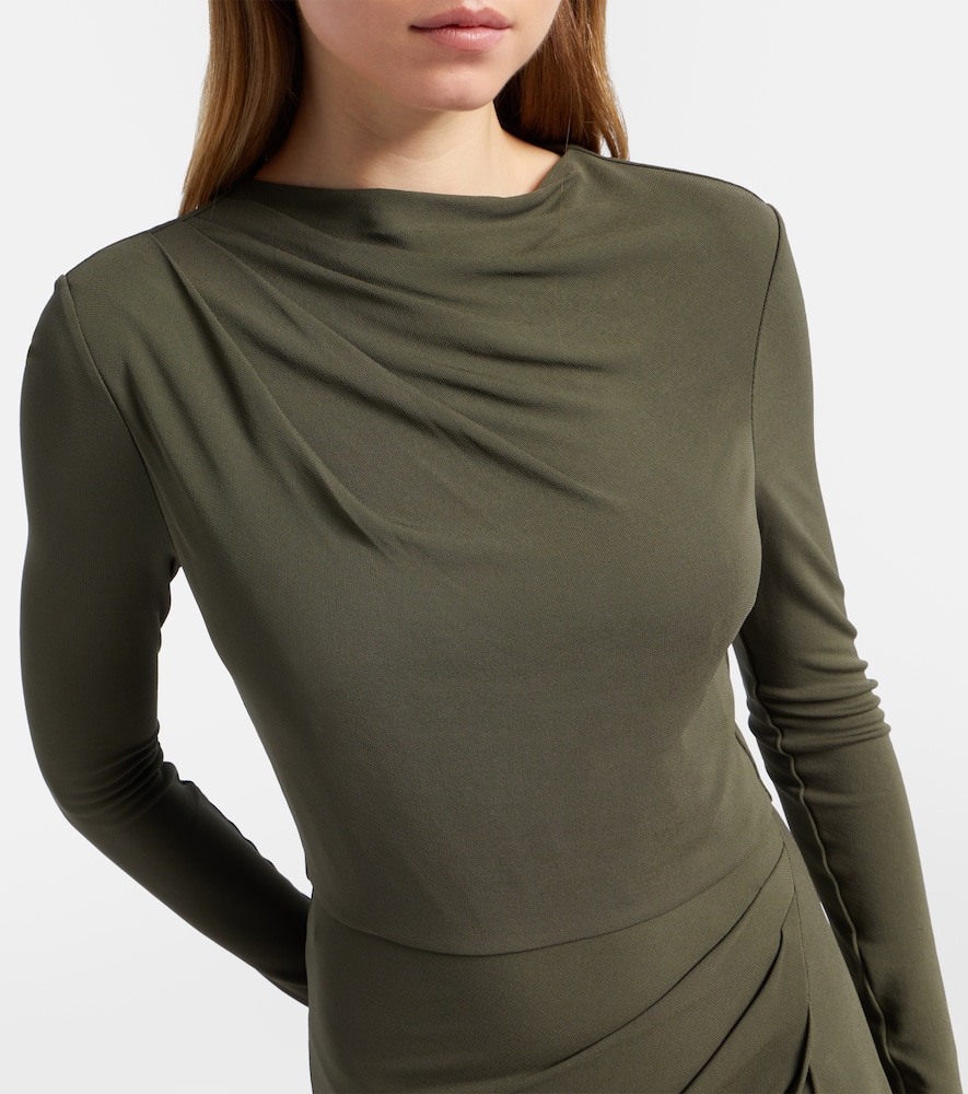 Draped jersey midi dress