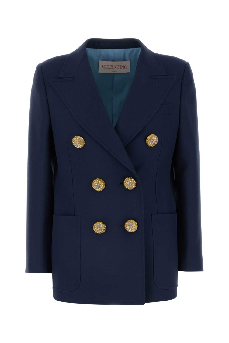 Navy Blue Wool Blazer