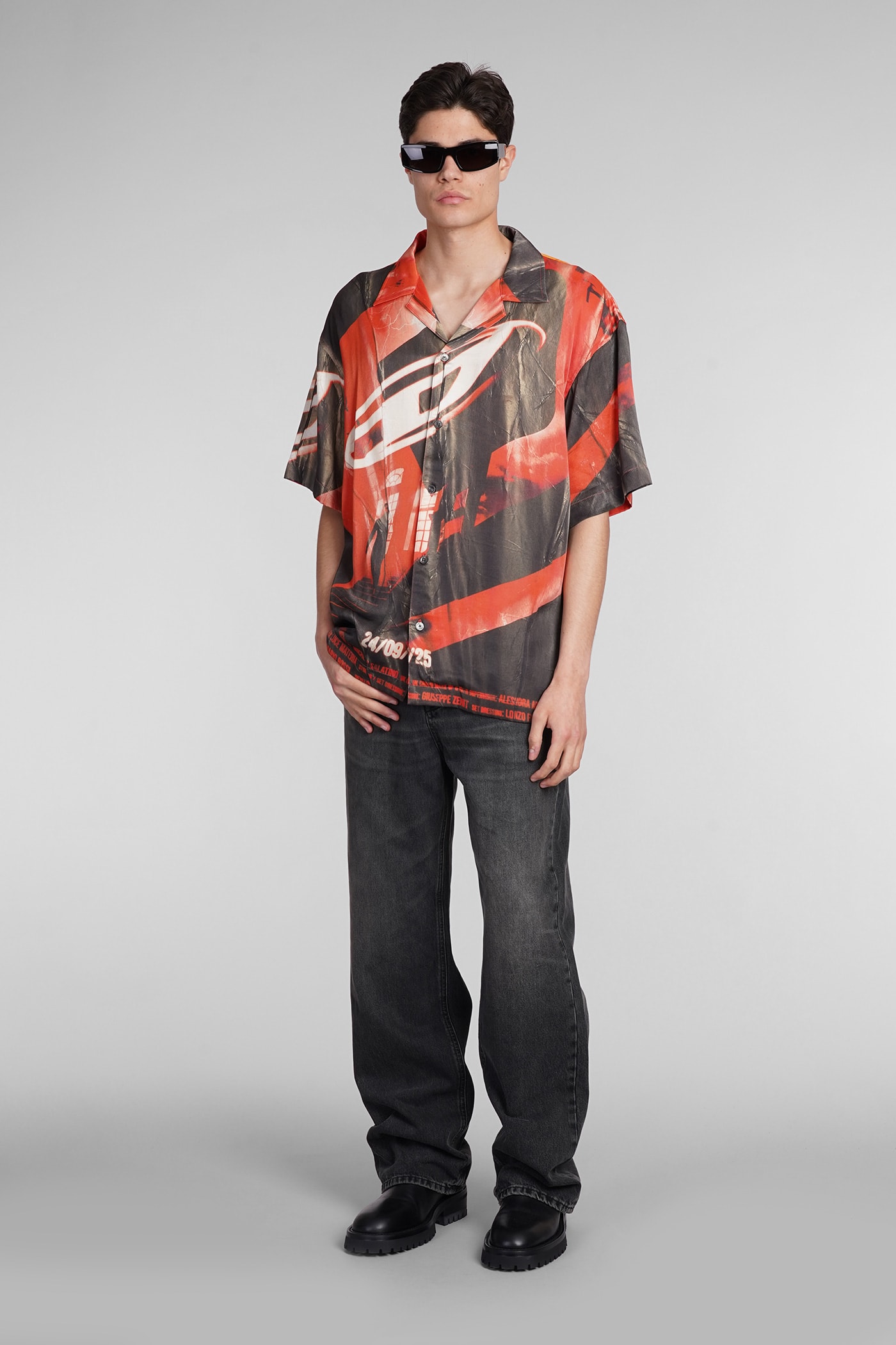 S-Hockney camp-collar shirt - Grey