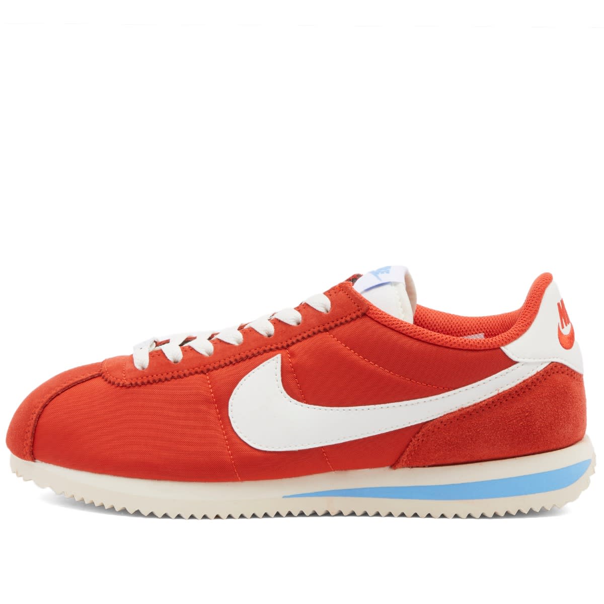 Women's W Cortez Txt Sneakers in Picante Red/University Blue/Coconut Milk, Size UK 5