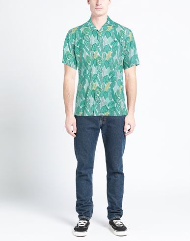 Man Shirt Green Size S Cotton