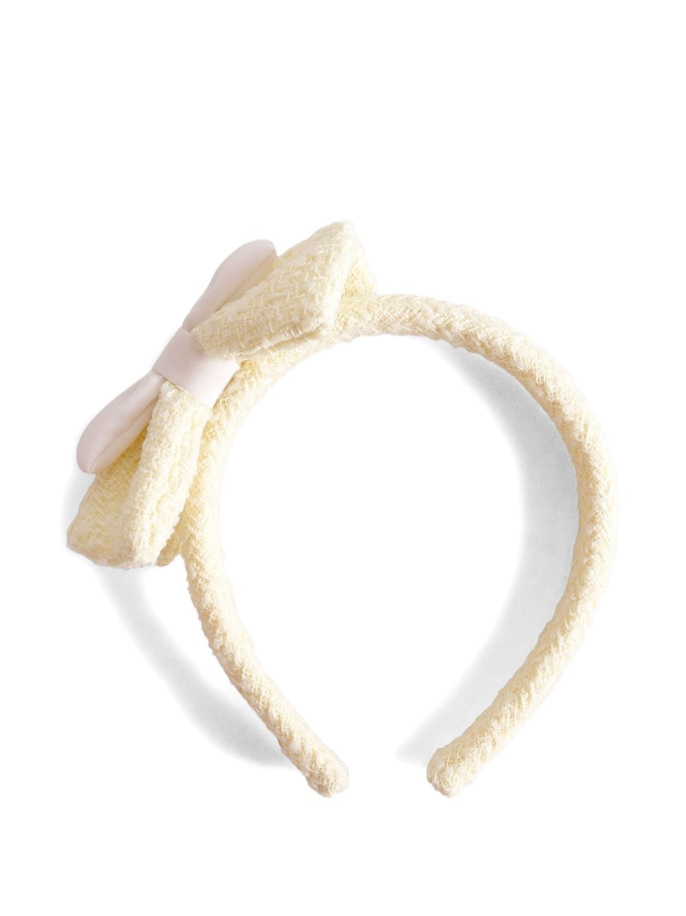 Bouclé bow-detail headband - Yellow