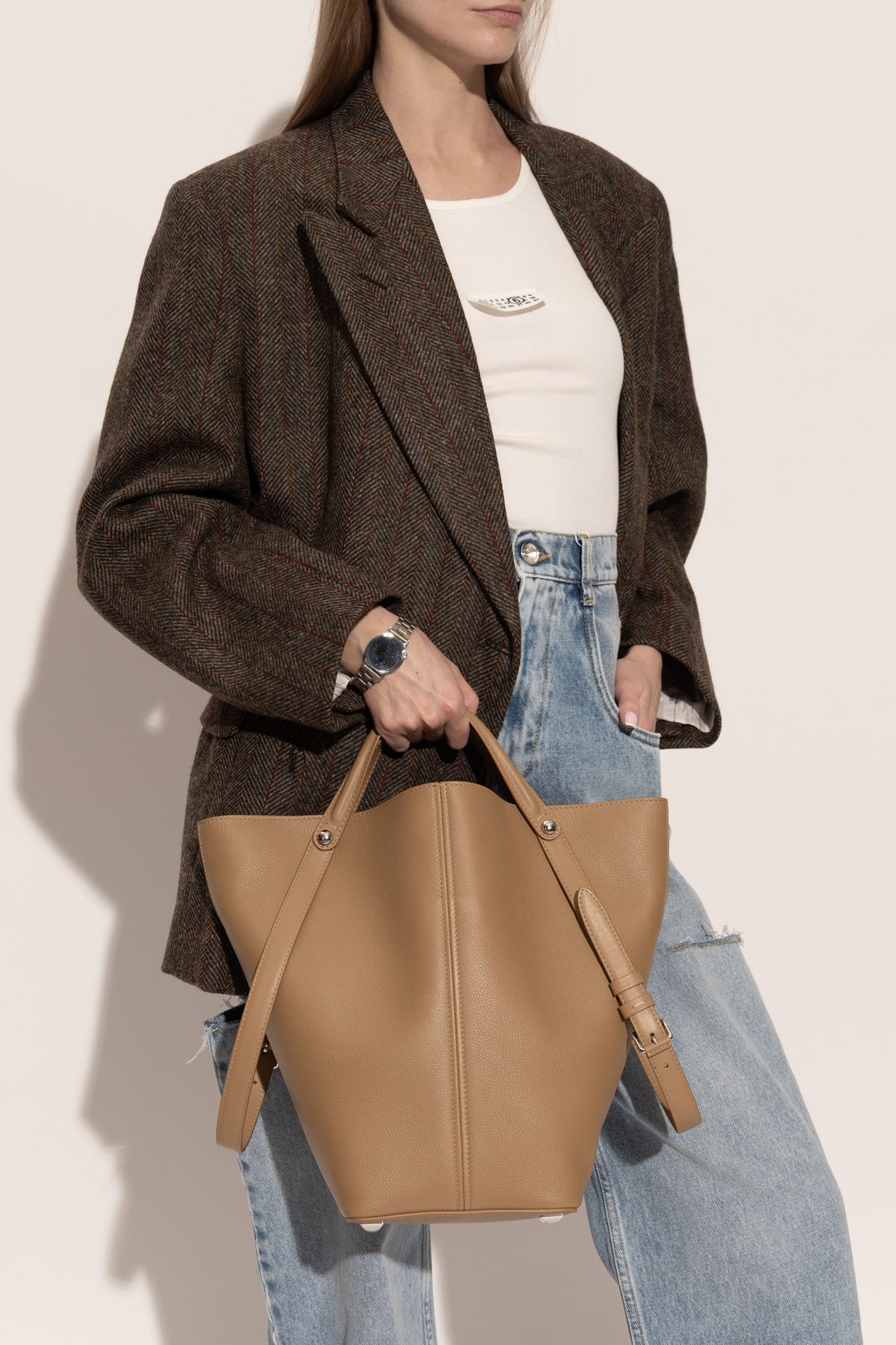 "Dress-age Medium" Handheld Bag, Unisex, Beige