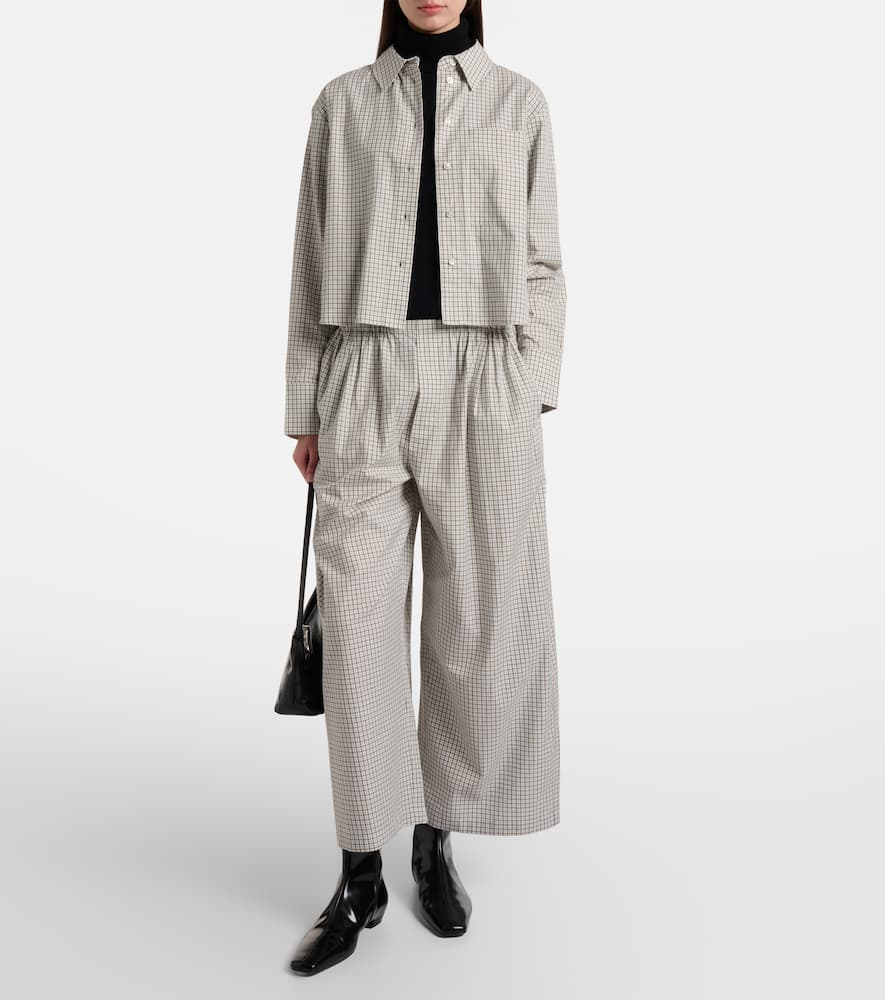 White Label Olive checked cotton shirt