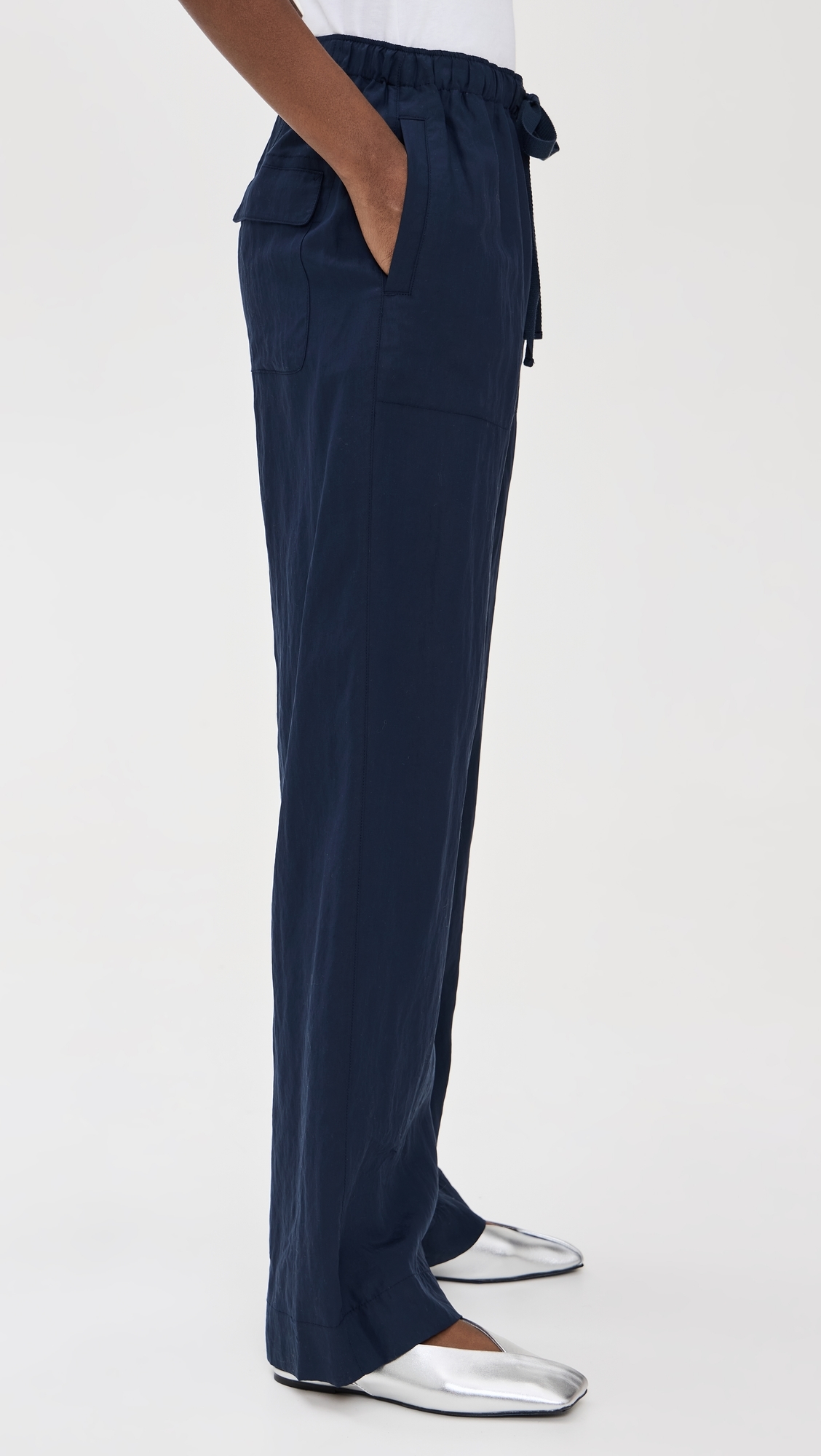Mid Rise Utility Drawstring Pants Coastal Blue