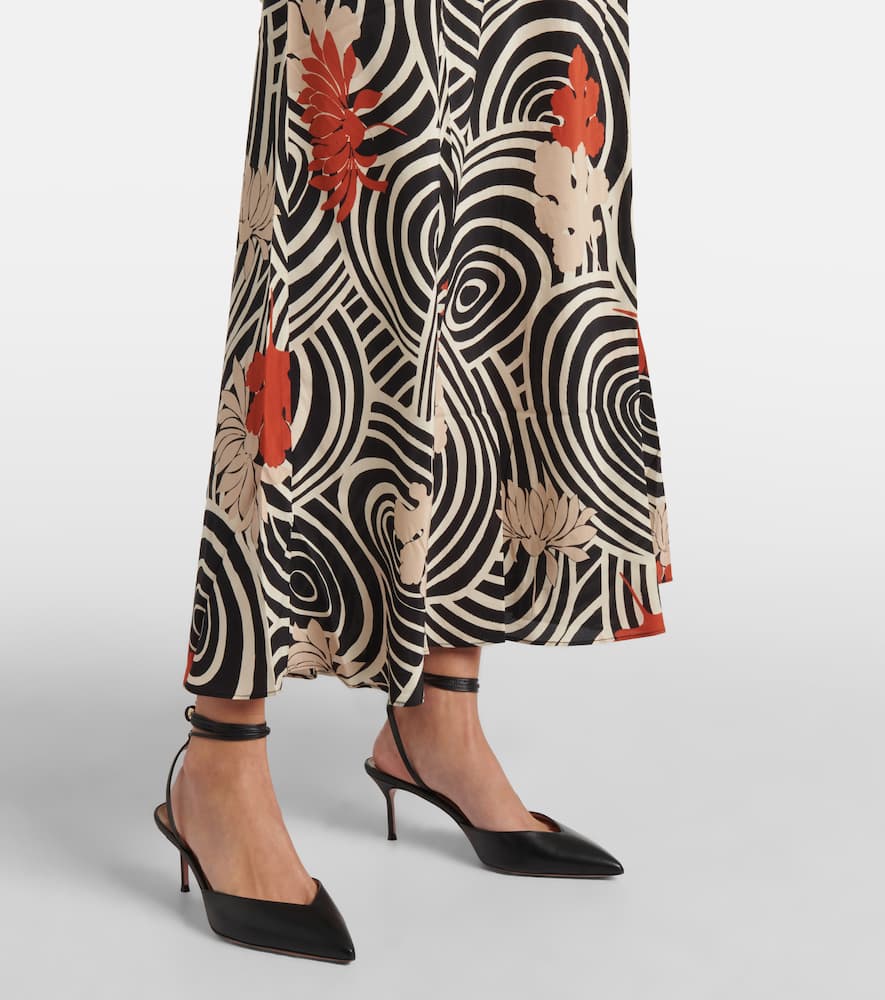 Rixo Evie printed ruffled silk maxi dress