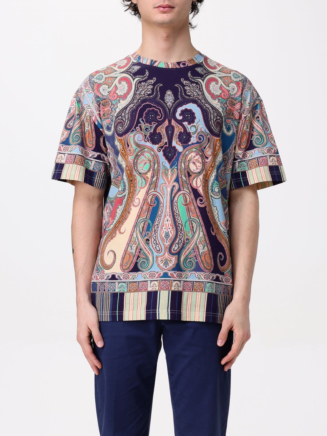 Paisley-print T-shirt - Neutrals