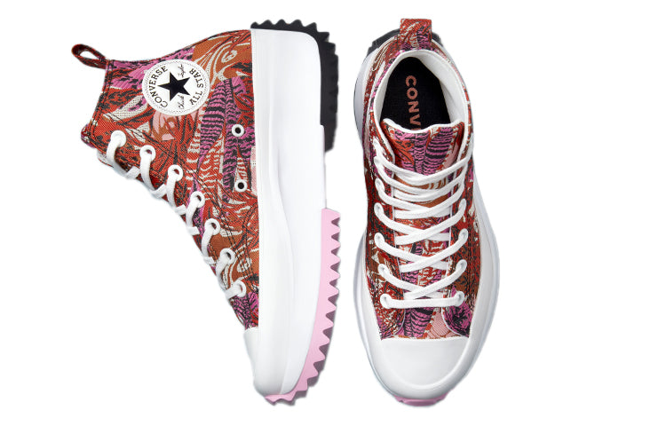 Run Star Hike Platform Tropical Florals High Tops 'Mantra Orange'