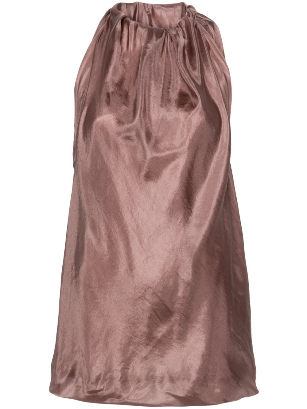 Bag gathered-detail silk blouse - Pink