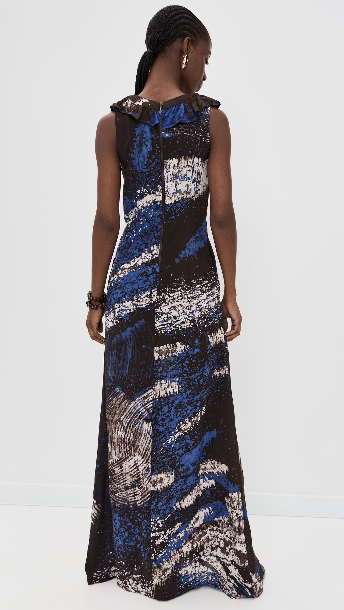 Kemi Dress Blue/Brown/Peach