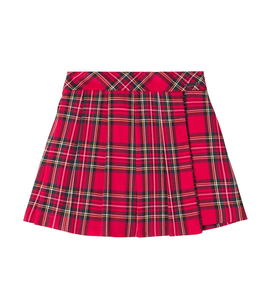 Pleated plaid skort