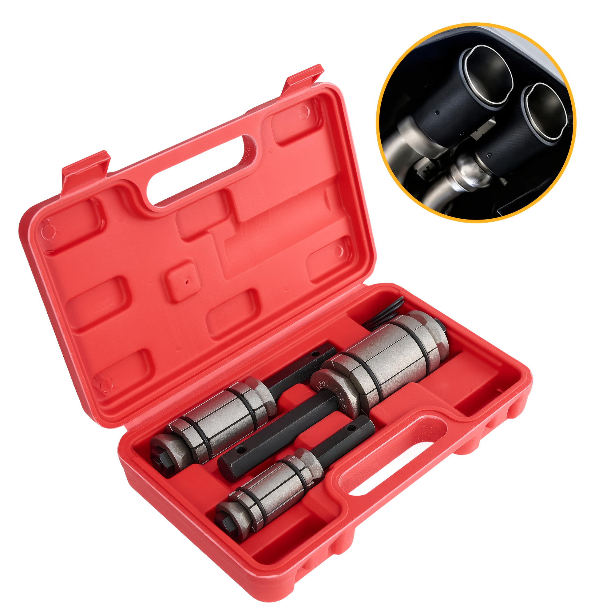 TEMU 3pcs Exhaust Pipe Expander Set Heavy-duty Pipe Repair Tool Carbon Steel Non-slip For Muffler/exhaust System Repair Mechanic-approved, Best Gift