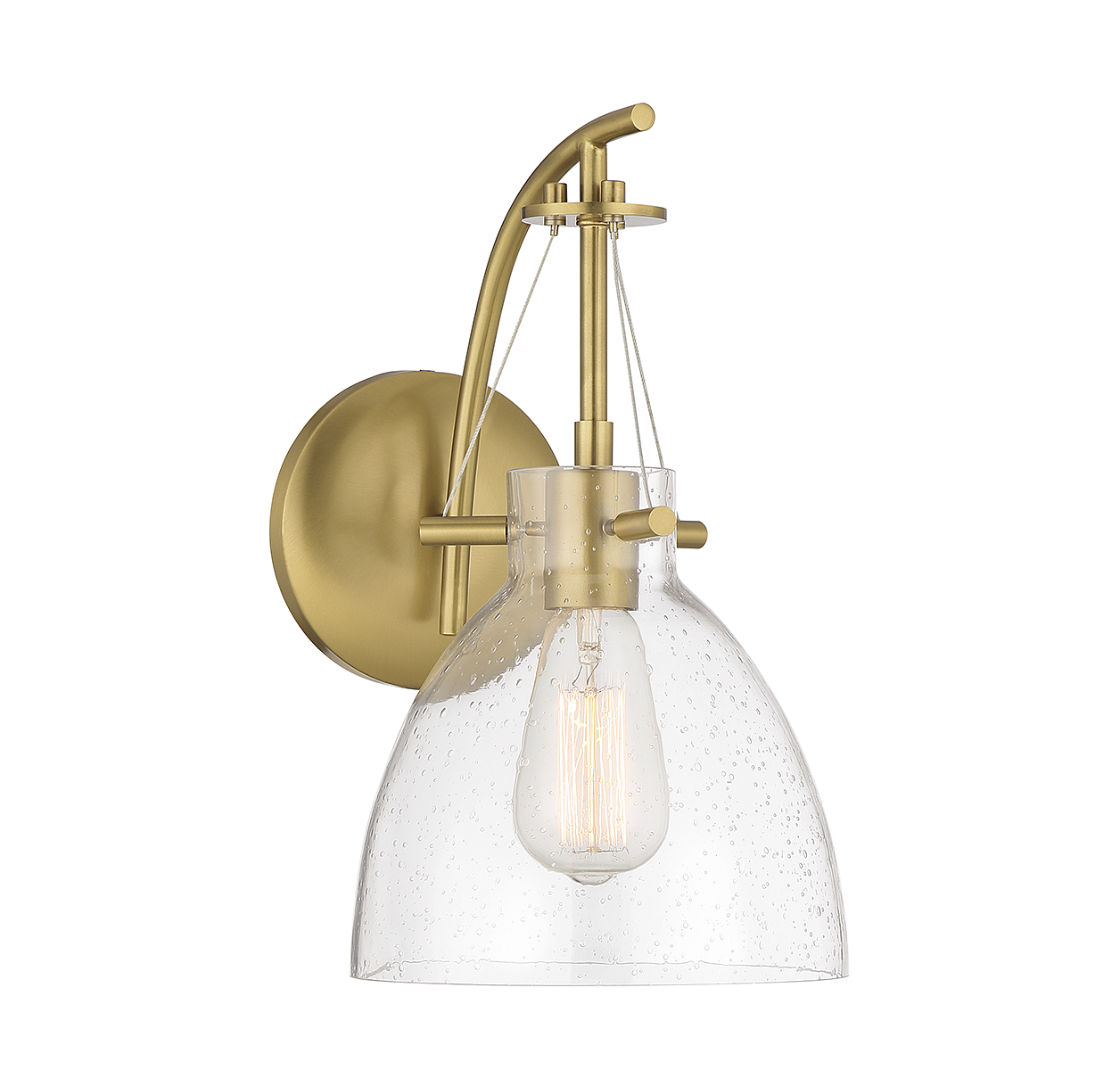 Warm Brass One Light Wall Sconce from the Foster Collection