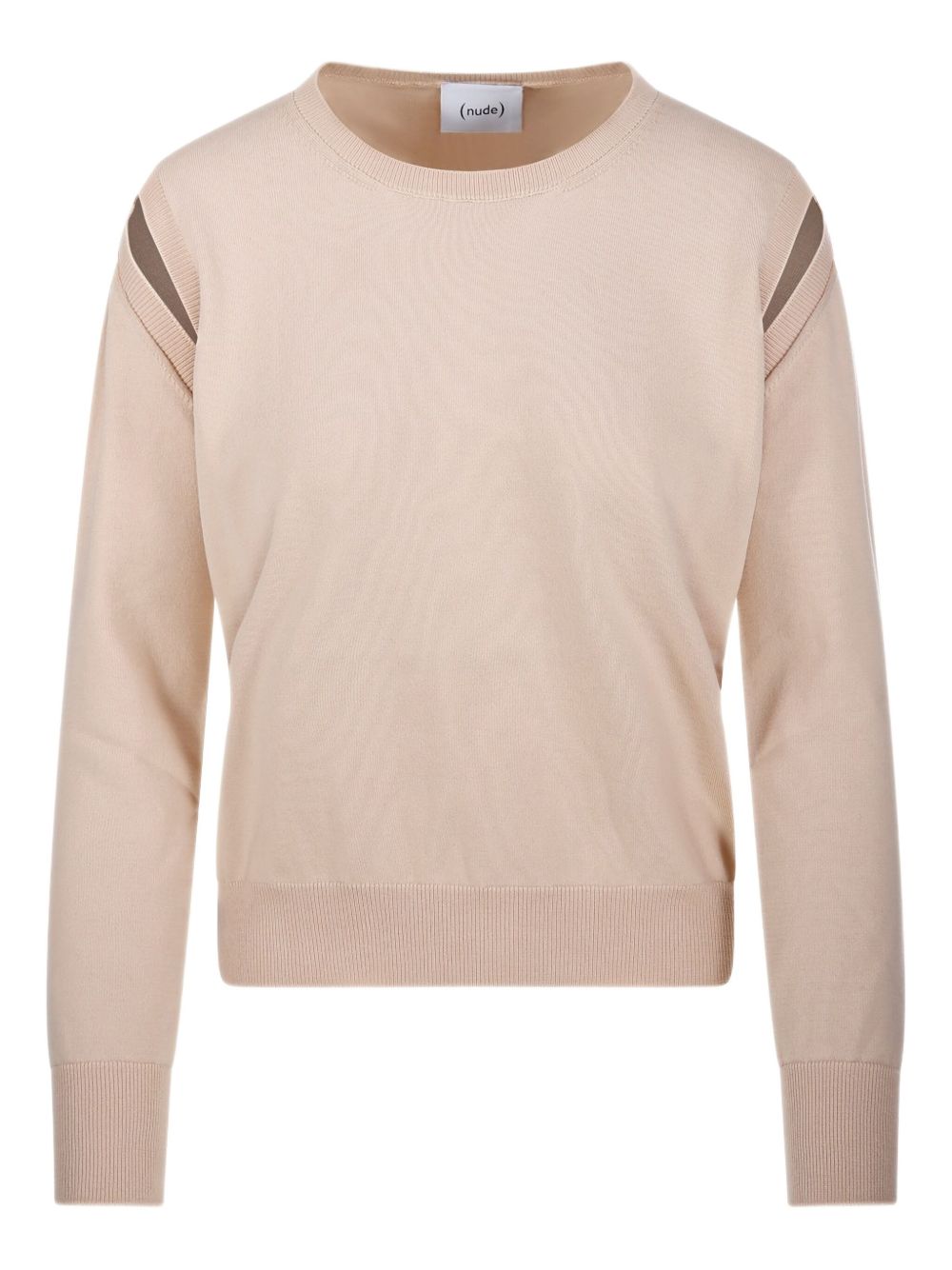 Nude striped-detail sweater - Neutrals