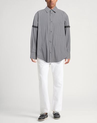 Thom Browne Man Shirt Grey Size 2 Polyamide, Polyurethane, Cupro