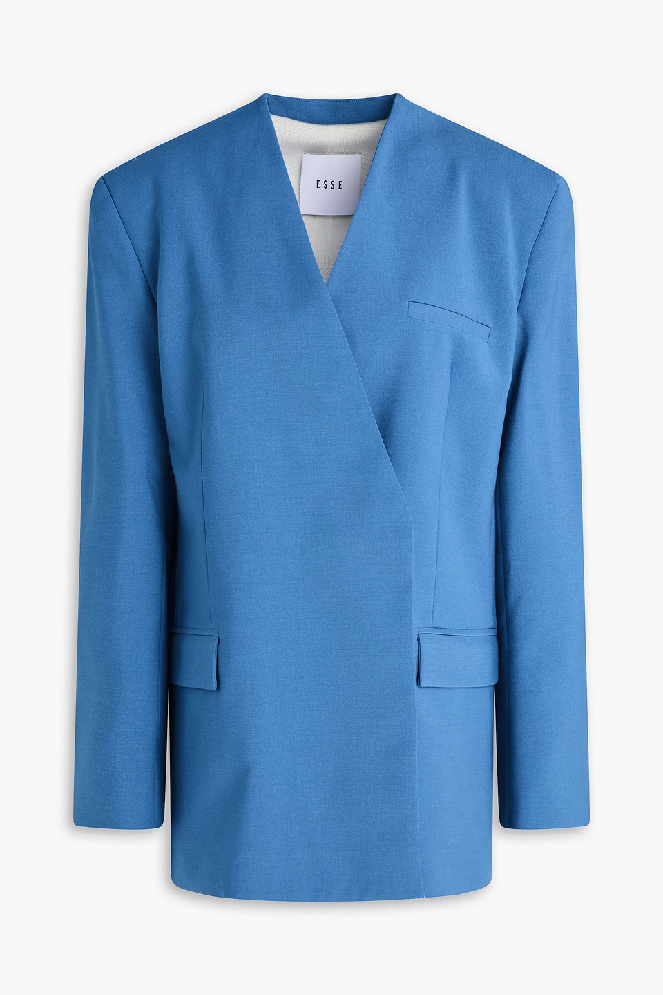 Homme double-breasted crepe blazer - Blue - UK 14