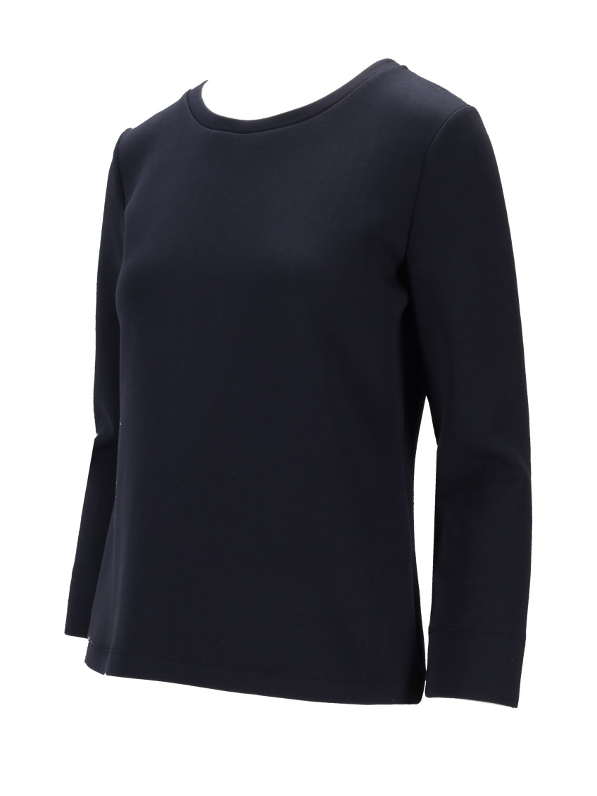 Navy Blue Solid Round Neck T-Shirt