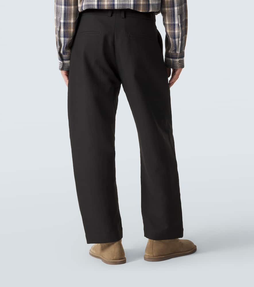 Tuck cotton-blend tapered pants